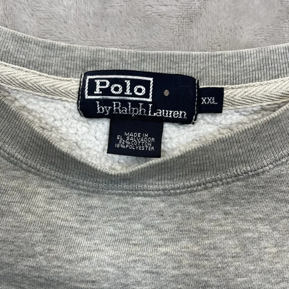 Polo‎ Ralph Lauren Mens 2XL Embroidered Logo Crewneck Sweater Gray